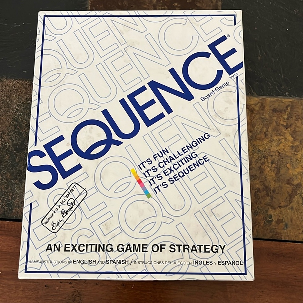 SEQUENCE Game with Folding Board Cards and Chips & instructions.  Like new
